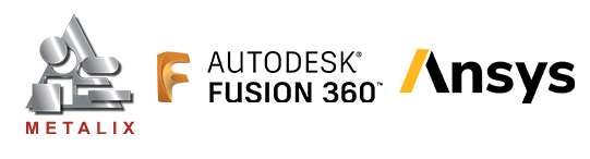 Metalix, Autodesk Fusion 360, Ansys logos